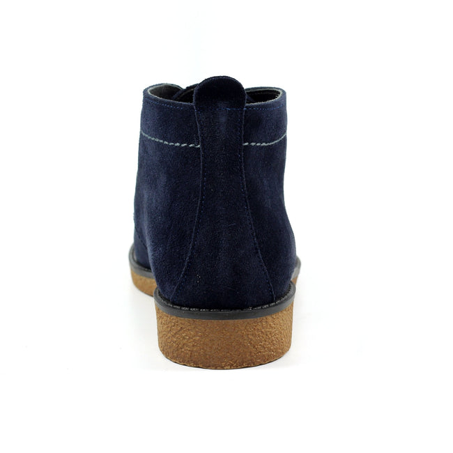 Blue - Back - Lazy Dogz Mens Baxter Suede Shoes