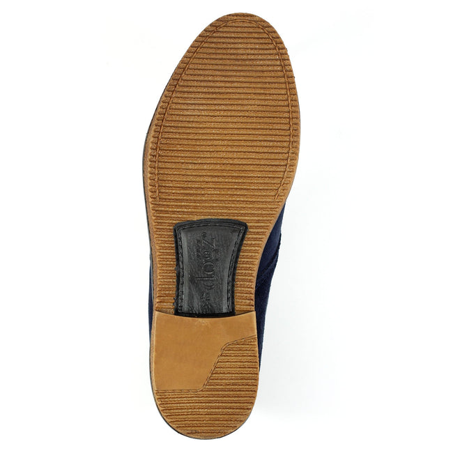 Blue - Side - Lazy Dogz Mens Baxter Suede Shoes