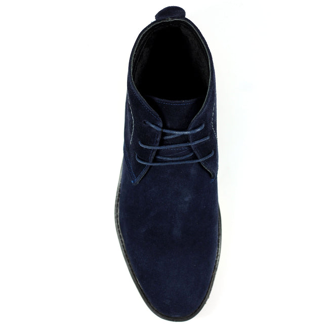 Blue - Pack Shot - Lazy Dogz Mens Baxter Suede Shoes