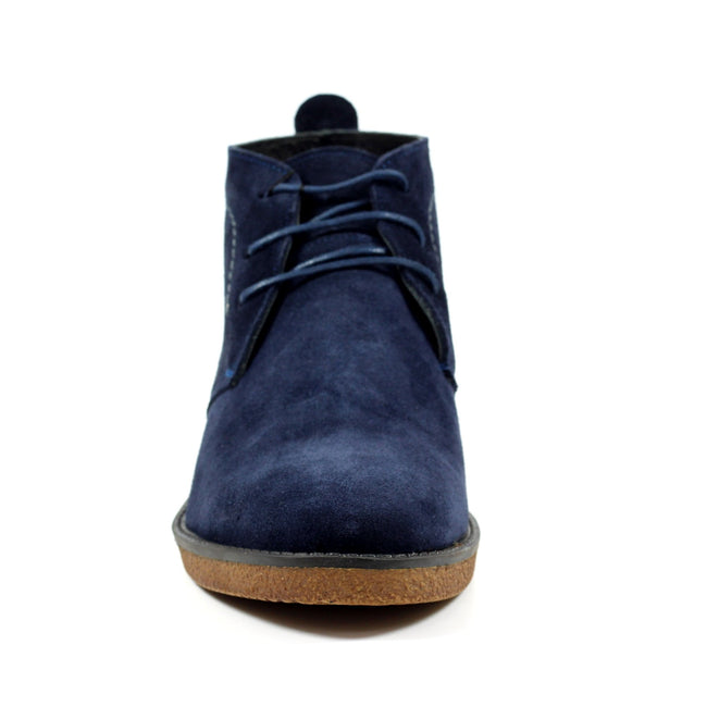Blue - Close up - Lazy Dogz Mens Baxter Suede Shoes