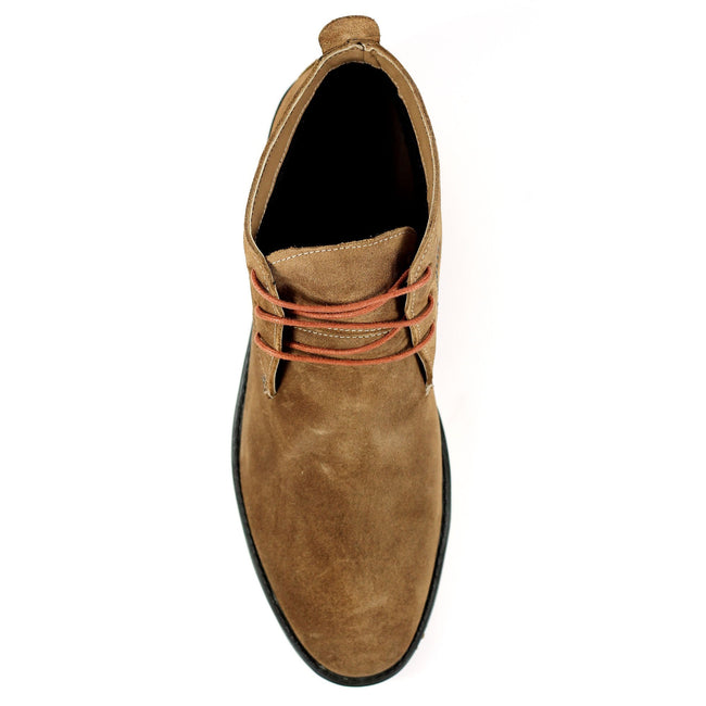 Tan - Pack Shot - Lazy Dogz Mens Baxter Suede Shoes