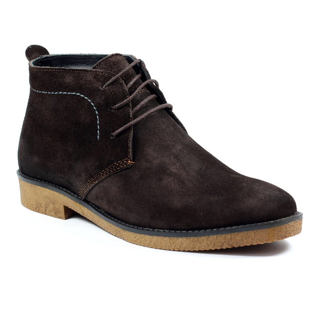 Brown - Front - Lazy Dogz Mens Baxter Suede Shoes