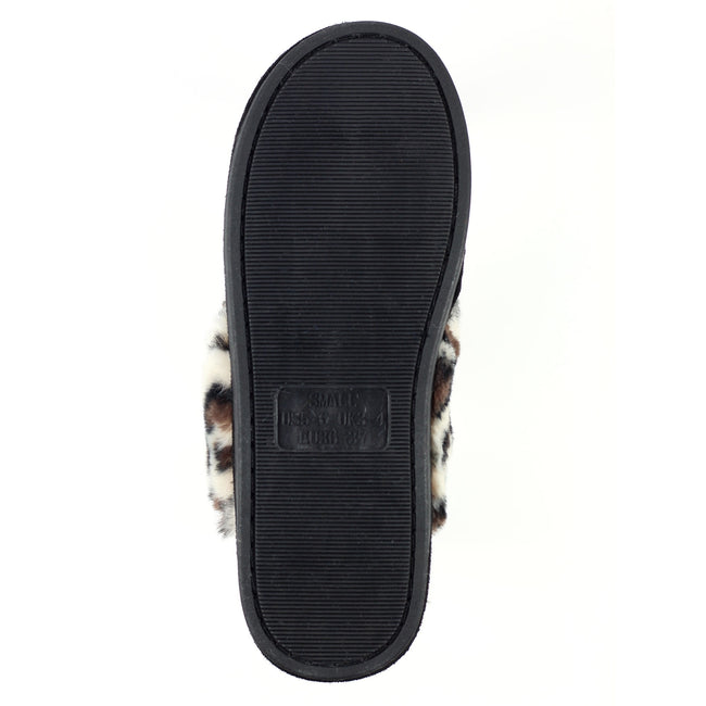 Black - Side - Lunar Womens-Ladies Bobbie Slippers