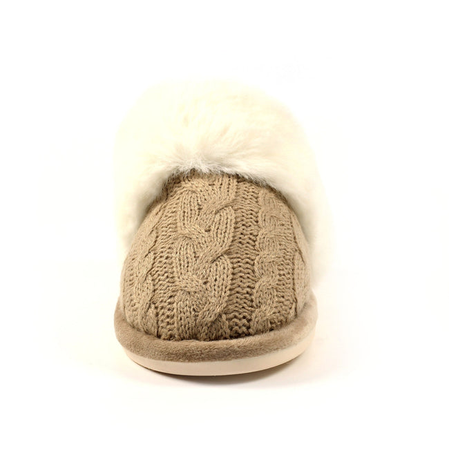 Beige - Close up - Lunar Womens-Ladies Nika Slippers