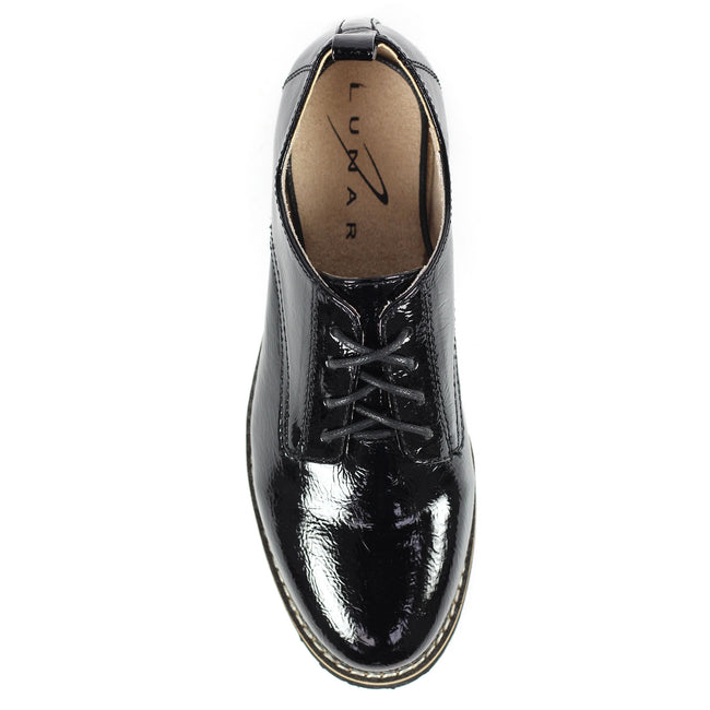 Black Patent - Pack Shot - Lunar Womens-Ladies Geller Oxfords