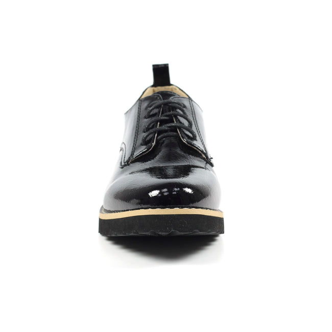 Black Patent - Close up - Lunar Womens-Ladies Geller Oxfords