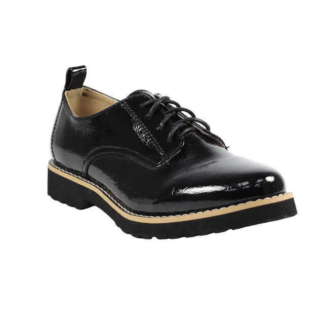 Black Patent - Front - Lunar Womens-Ladies Geller Oxfords