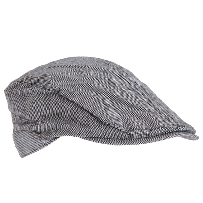 BLACK-WHITE - Front - Tom Franks Mens Check Driving Cap
