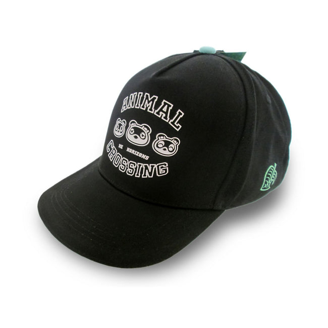 Black - Front - Animal Crossing Leaf Rubber Snapback Cap