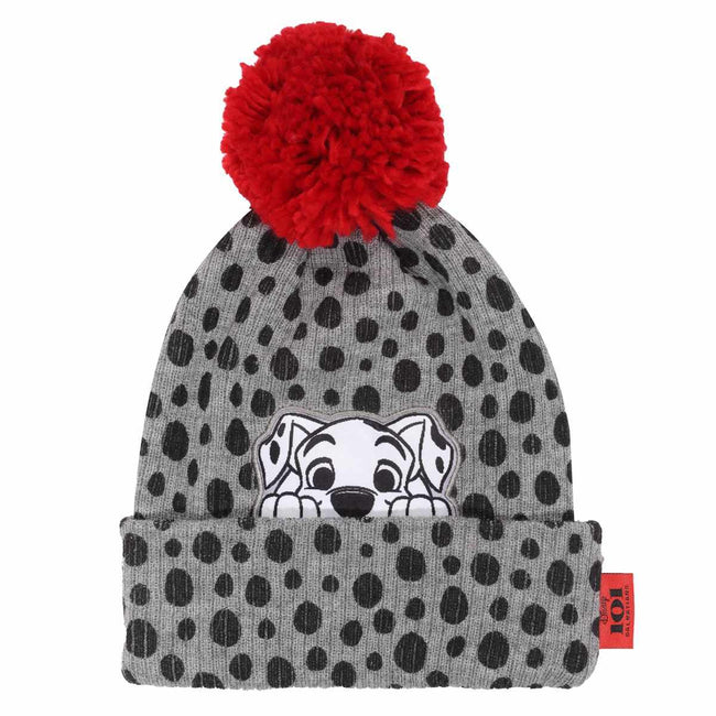 Gray-Black-Red - Front - 101 Dalmatians Peeping Pup Beanie
