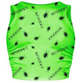 Green - Front - Beetlejuice Womens-Ladies Repeat Logo Crop Top