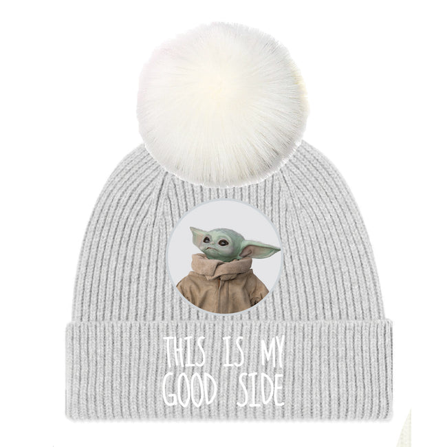Gray - Front - Star Wars: The Mandalorian Good Side Beanie
