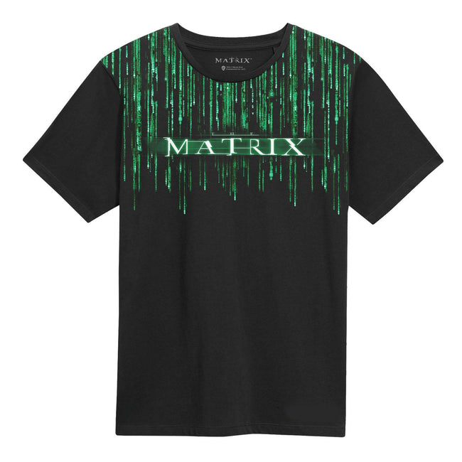 Black-Green - Front - Matrix Unisex Adult Bespoke Code T-Shirt