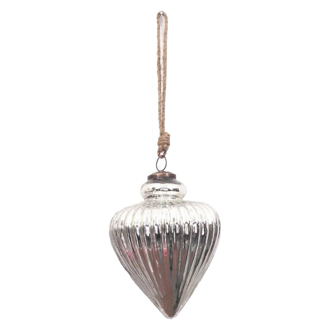 Antique Silver - Front - The Noel Collection Vallupe Christmas Bauble