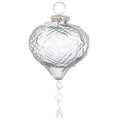 Silver - Front - The Noel Collection Teardrop Christmas Bauble