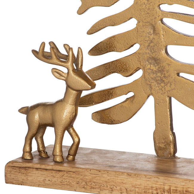 Gold - Back - Hill Interiors Stag Christmas Candle Holder