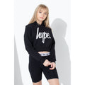 Black-White - Front - Hype Kids-Childrens Script Crop Hoodie