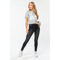 Gray - Back - Hype Womens-Ladies Script Crop Top