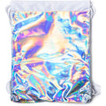 Silver - Back - Hype Holographic Drawstring Bag