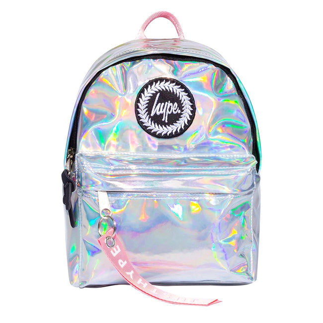 Silver - Front - Hype Holo Mini Backpack