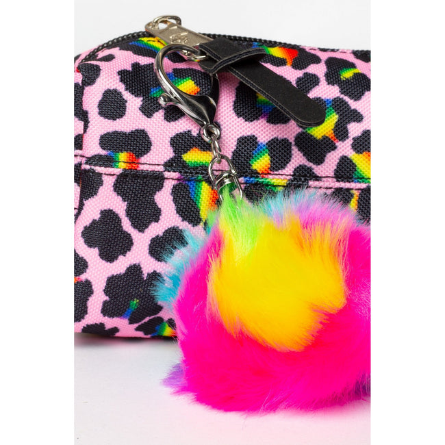 Multicolored - Side - Hype Rainbow Leopard Print Pencil Case