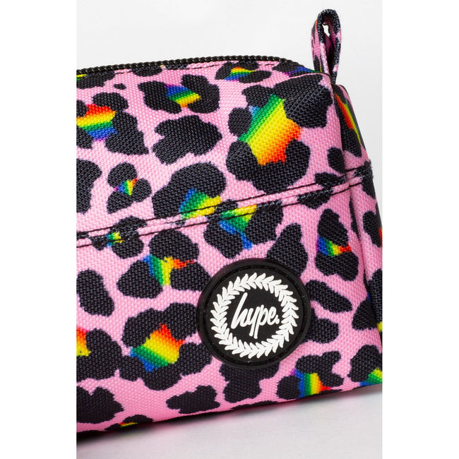 Multicolored - Pack Shot - Hype Rainbow Leopard Print Pencil Case