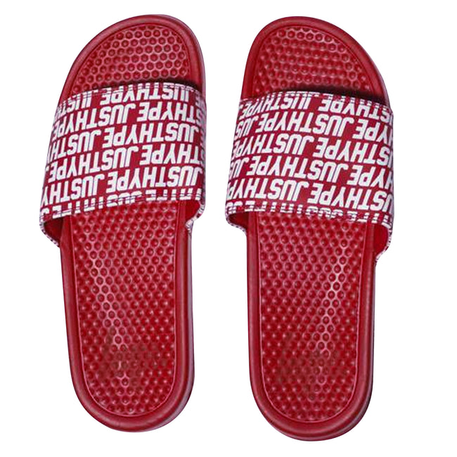 Red - Back - Hype Unisex Adults Justhype Sporting Sliders