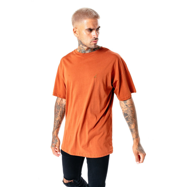 Brown - Front - Hype Mens Oversized T-Shirt