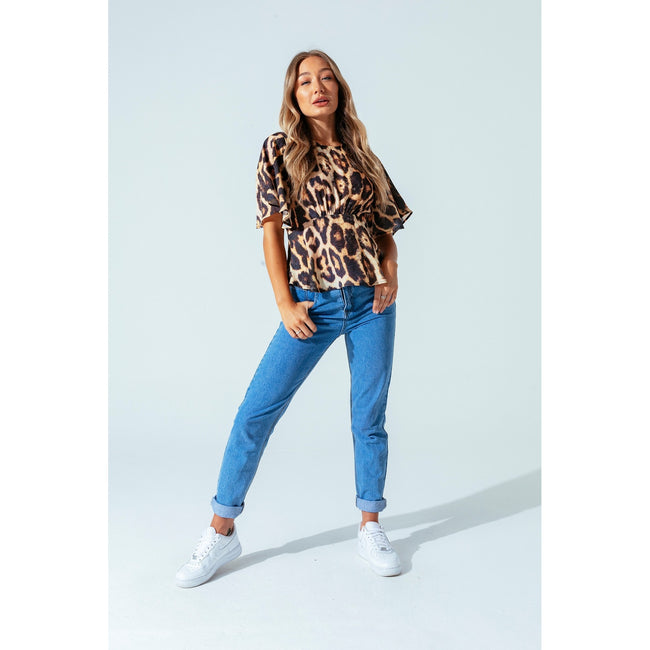Brown - Lifestyle - Hype Womens-Ladies Leopard Blouse