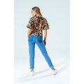 Brown - Close up - Hype Womens-Ladies Leopard Blouse
