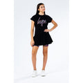 Black - Side - Hype Girls Chic Animal Script Dress