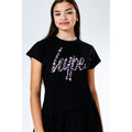 Black - Close up - Hype Girls Chic Animal Script Dress