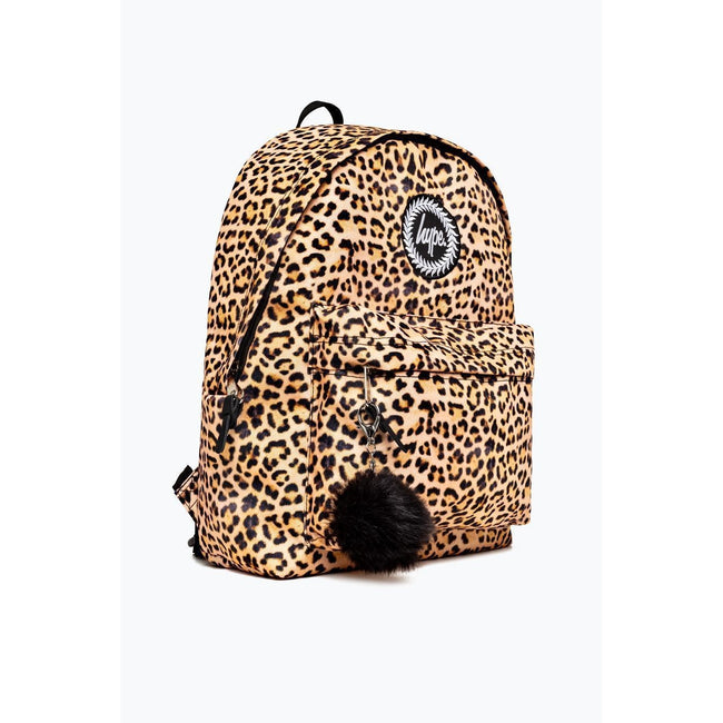 Brown-Black - Side - Hype Leopard Print Backpack