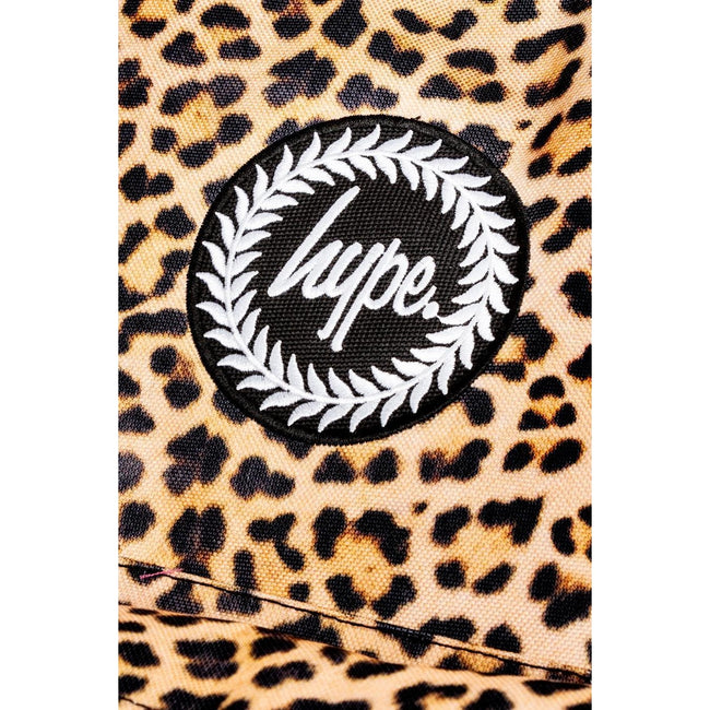 Brown-Black - Close up - Hype Leopard Print Backpack