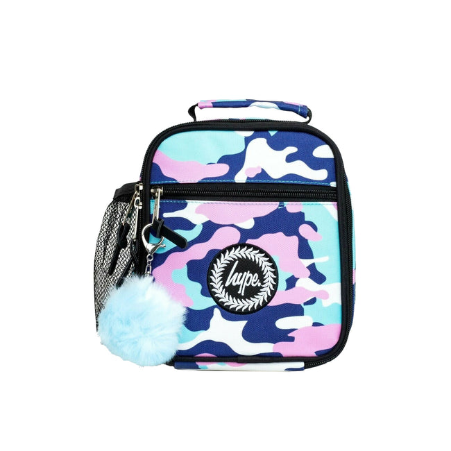 Pink-Sky Blue-Navy - Front - Hype Evie Camo Lunch Bag