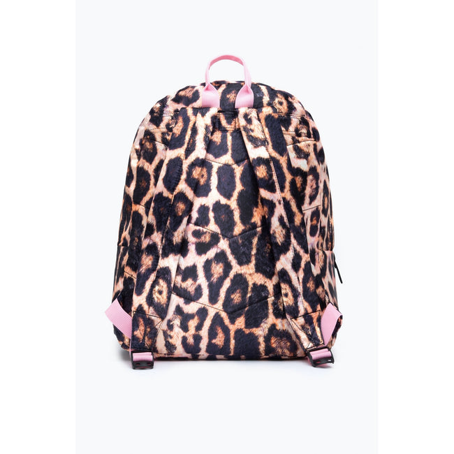 Peach-Black-Pink - Back - Hype Leopard Print Backpack