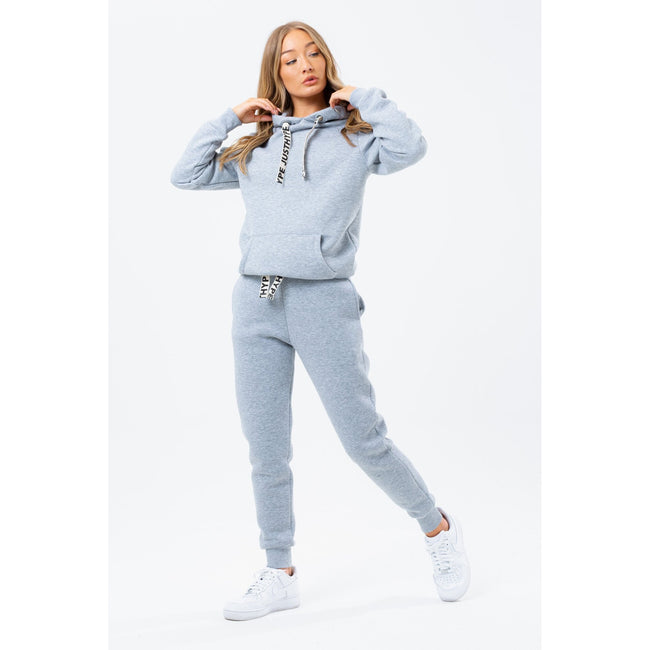 Gray - Back - Hype Womens-Ladies Drawstring Hoodie
