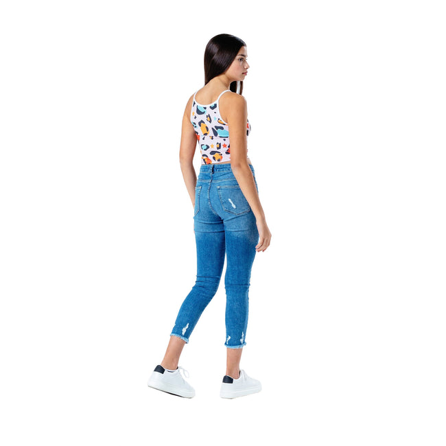 Multicolored - Side - Hype Girls Star Leopard Cropped Camisole