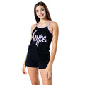 Black-Purple - Front - Hype Girls Strappy Playsuit