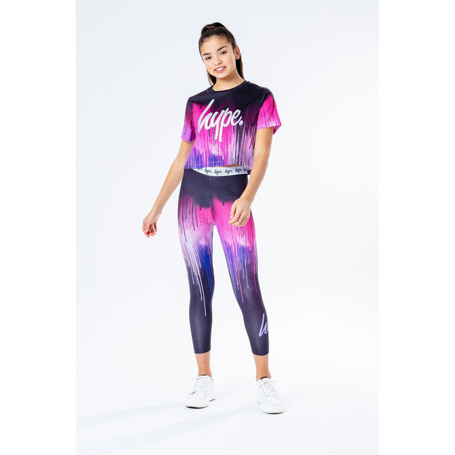 Pink - Back - Hype Childrens-Kids Drips Crop Top