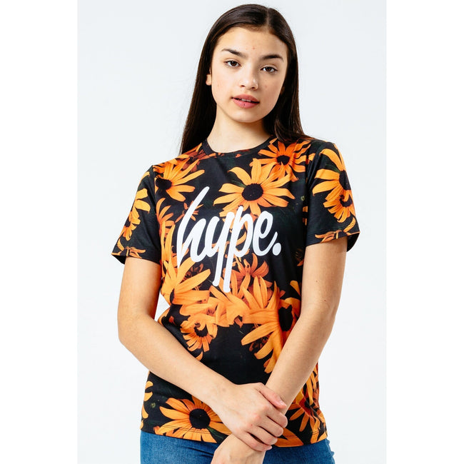 Black-Orange - Lifestyle - Hype Girls Daisy Row T-Shirt