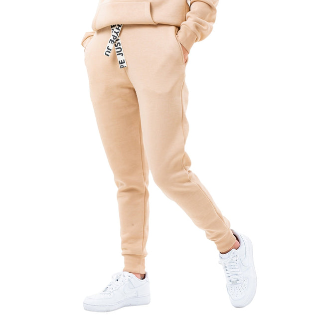 Beige - Front - Hype Womens-Ladies Drawstring Sweatpants