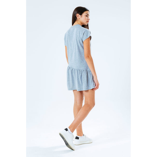 Gray-Pink - Side - Hype Girls Holo Script Frill Dress