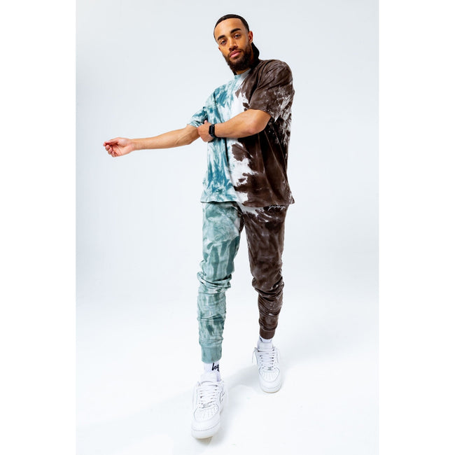 Brown-White-Blue - Back - Hype Mens Tie Dye T-Shirt
