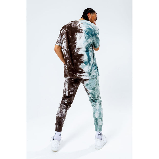 Brown-White-Blue - Side - Hype Mens Tie Dye T-Shirt