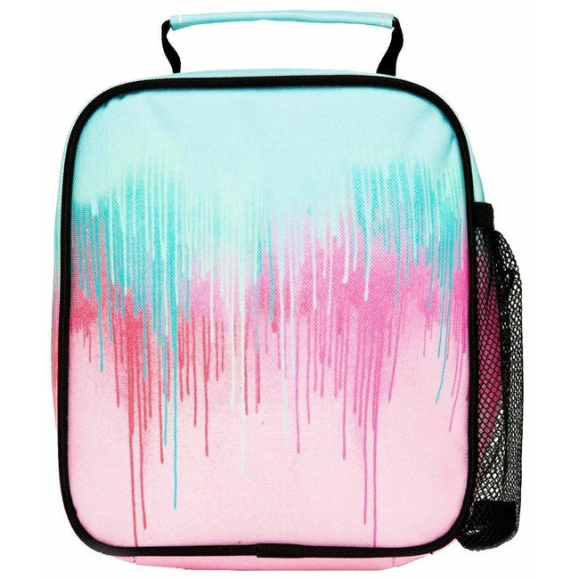 Pink-Mint-Black - Back - Hype Pastel Drips Lunch Bag