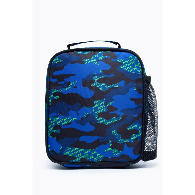Blue-Black-Neon Green - Back - Hype Neon Camo Logo Lunch Bag