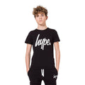 Black - Front - Hype Childrens-Kids Script T-Shirt