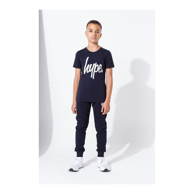 Navy - Lifestyle - Hype Childrens-Kids Script T-Shirt