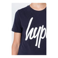 Navy - Side - Hype Childrens-Kids Script T-Shirt